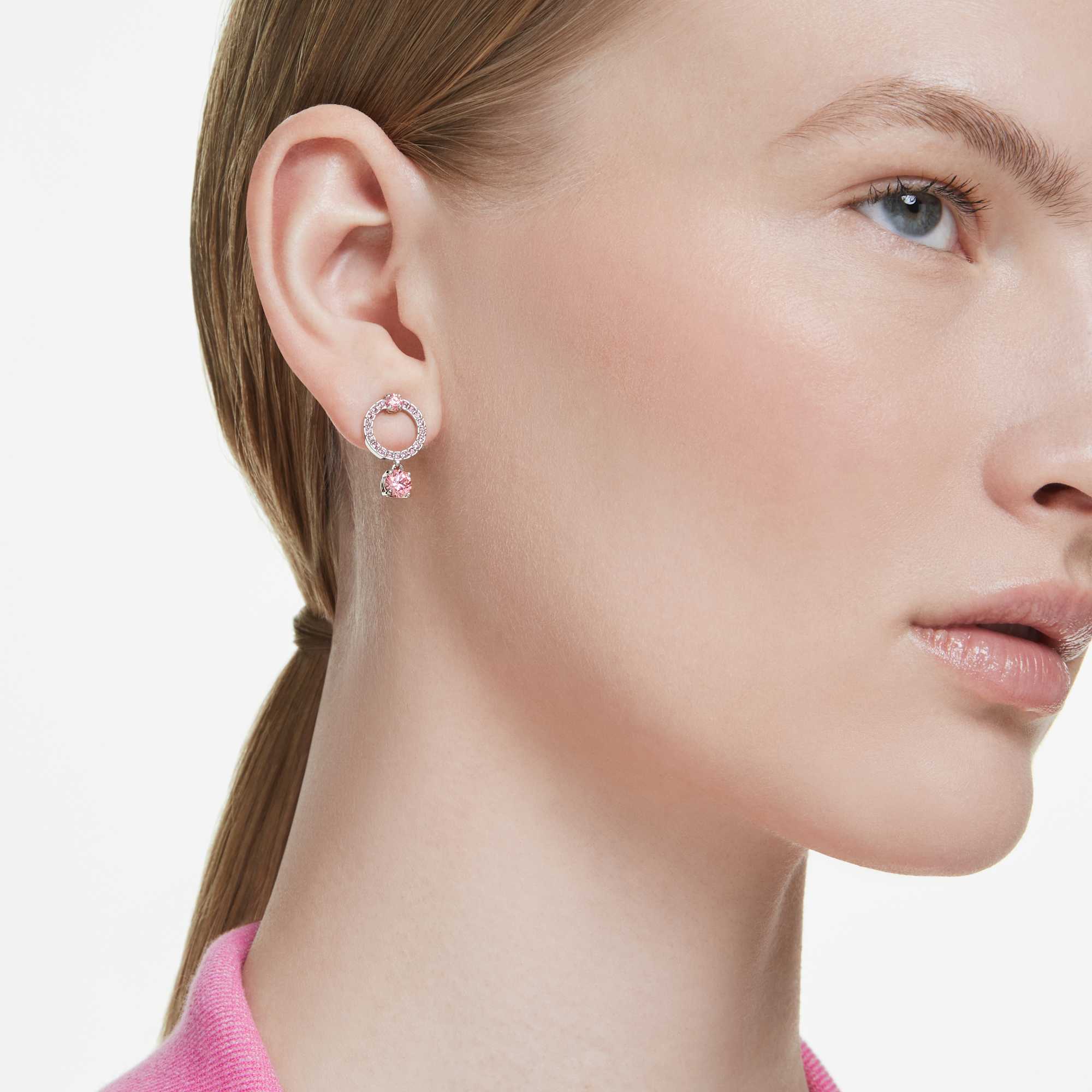 attract-drop-earrings-round-cut-pink-rhodium-plated-swarovski-5723565