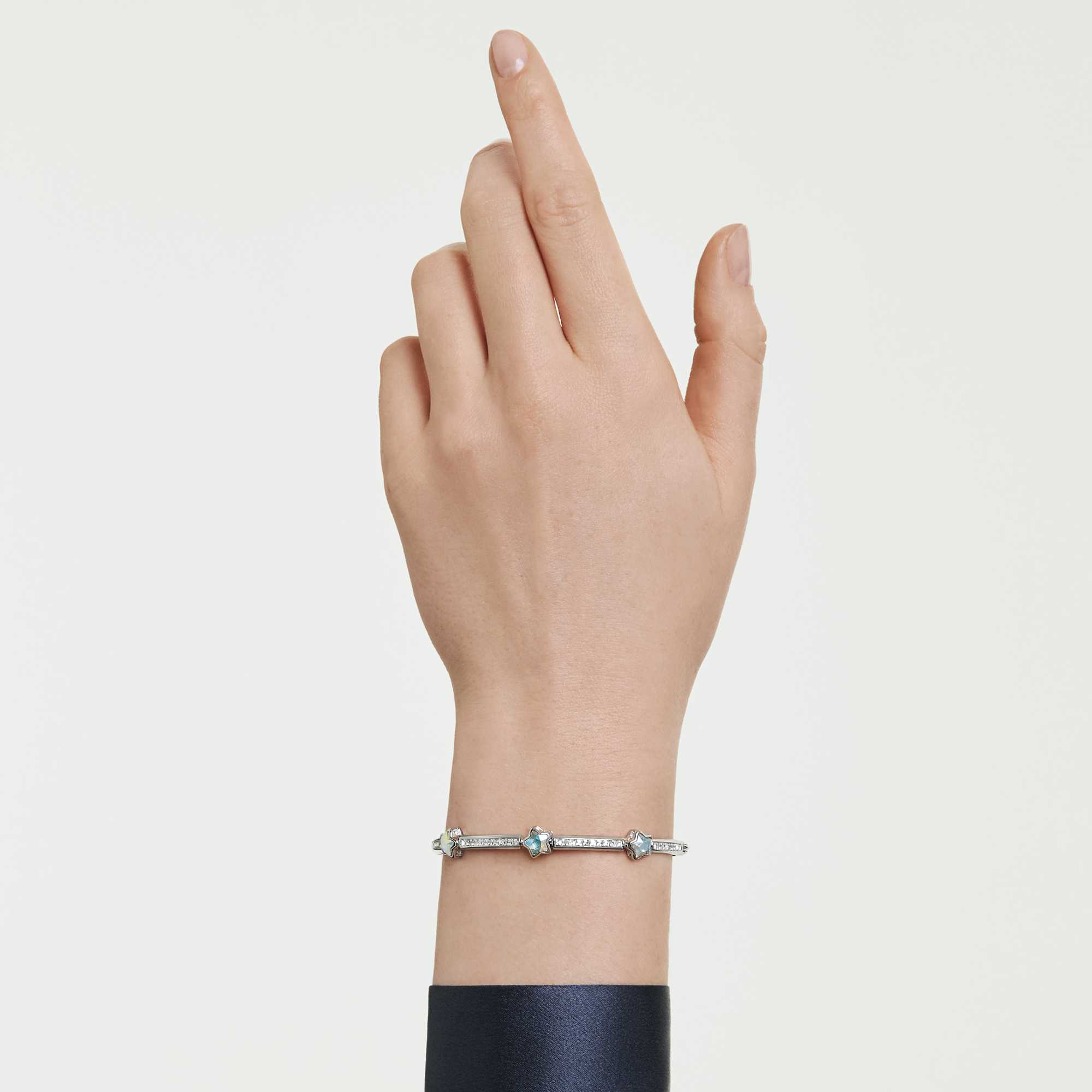 chroma-bangle-mixed-cuts-star-white-rhodium-plated-swarovski-5754178