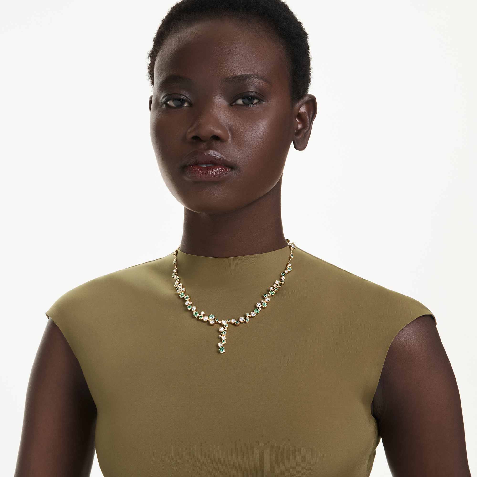constella-y-necklace-mixed-cuts-green-18k-gold-finish-swarovski-5722474