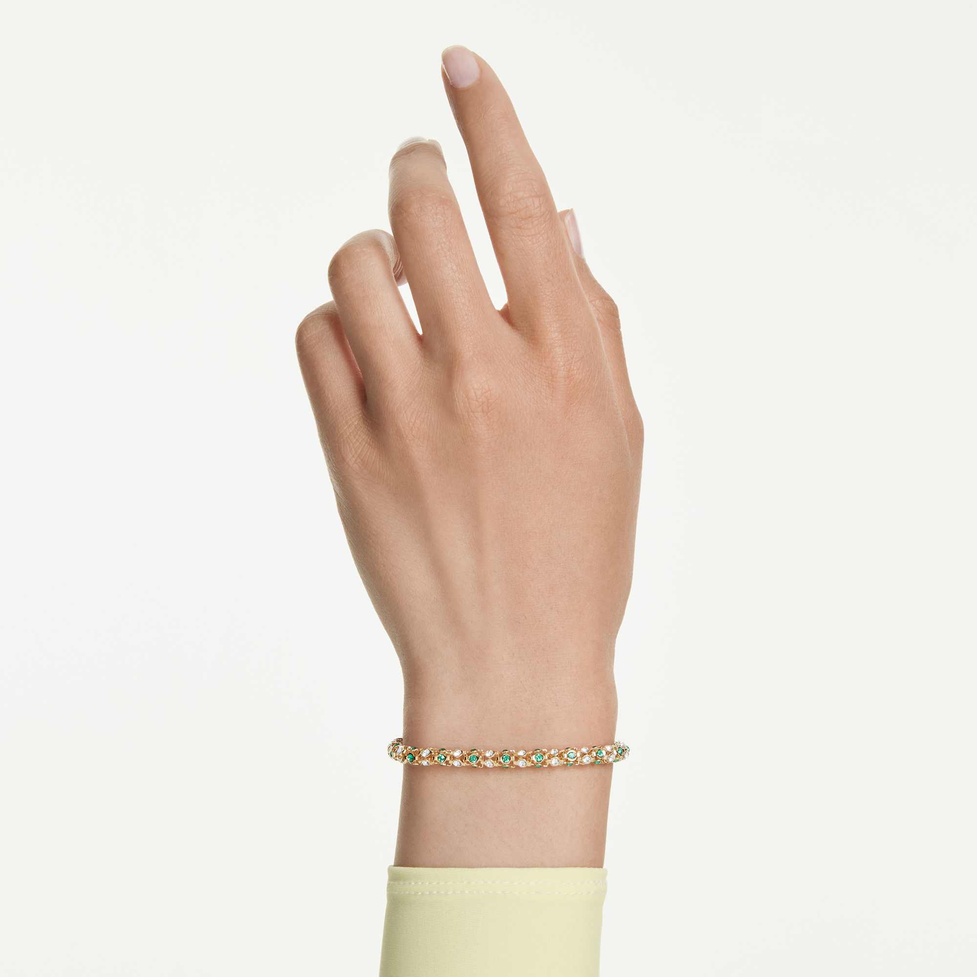 dextera-bracelet-round-cut-green-18k-gold-finish-swarovski-5746829