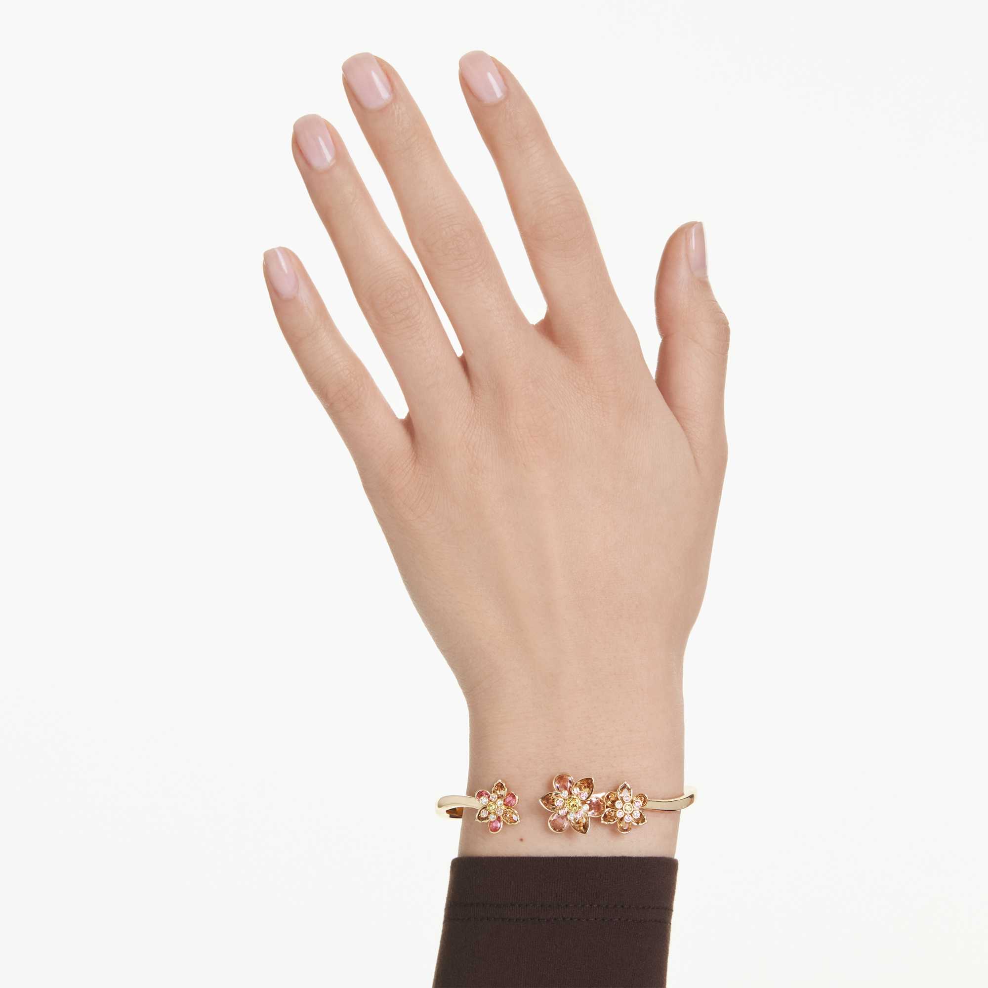 idyllia-bangle-mixed-cuts-flower-multicolored-18k-gold-finish-swarovski-5732387
