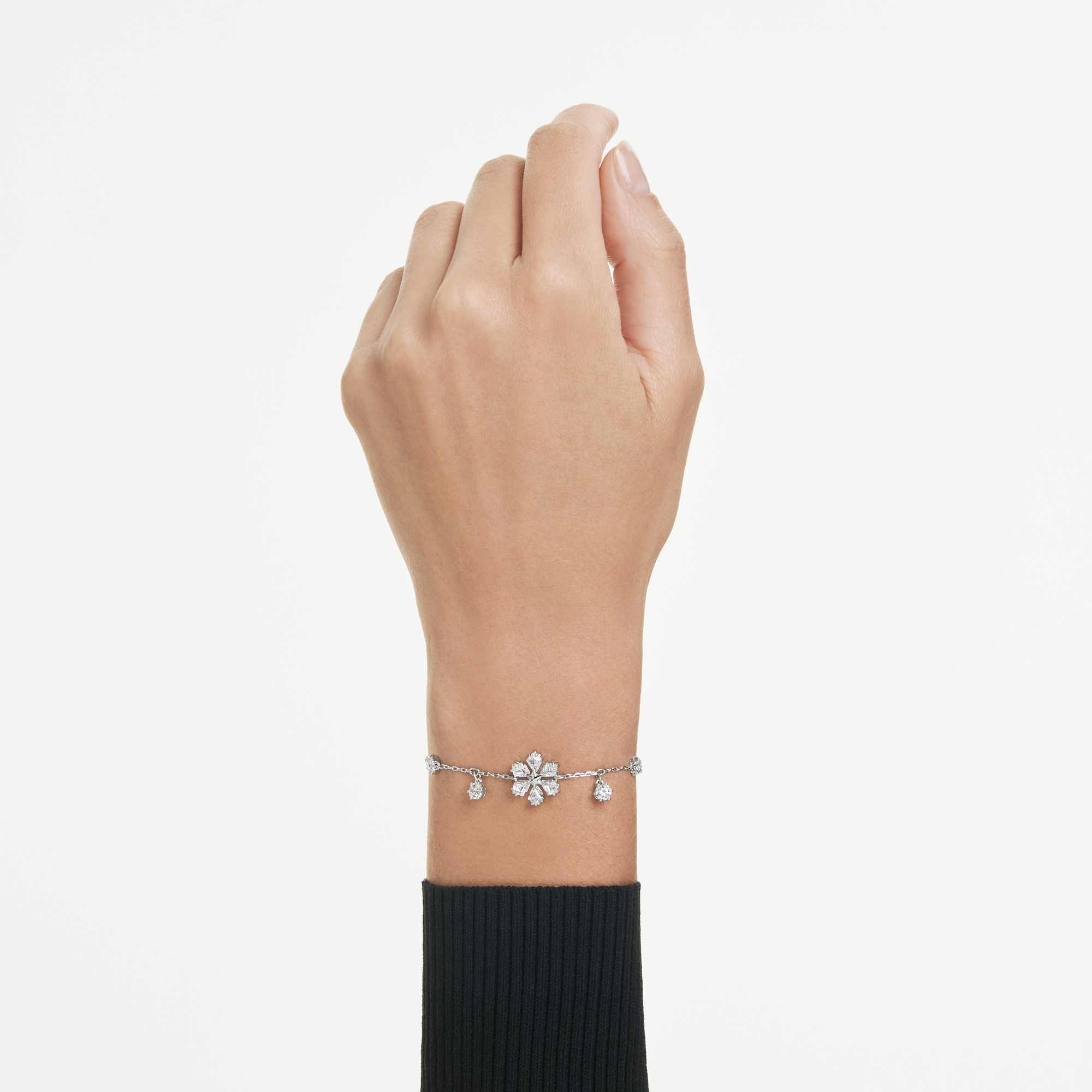 idyllia-bracelet-mixed-cuts-snowflake-white-rhodium-plated-swarovski-5764146