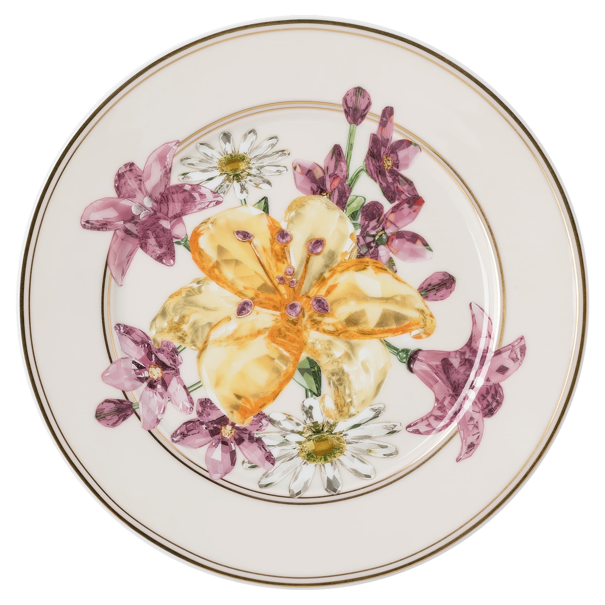 idyllia-bread-plate-porcelain-crystal-print-motif-bouquet-multicolored-swarovski-5735550