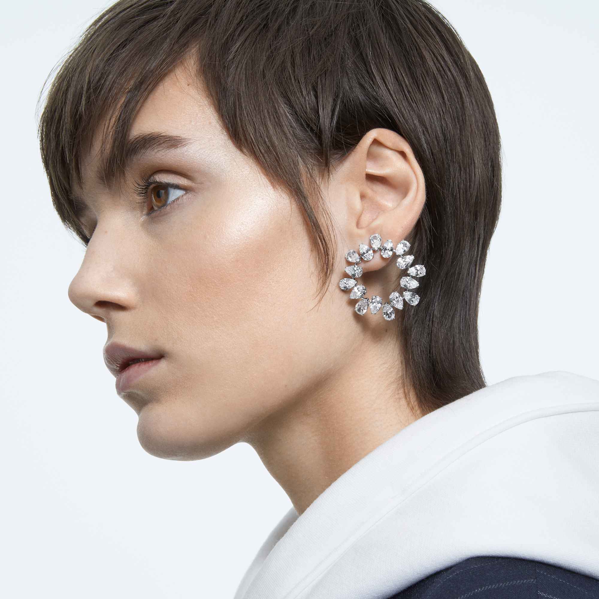 matrix-hoop-earrings-pear-cut-white-rhodium-plated-swarovski-5601509